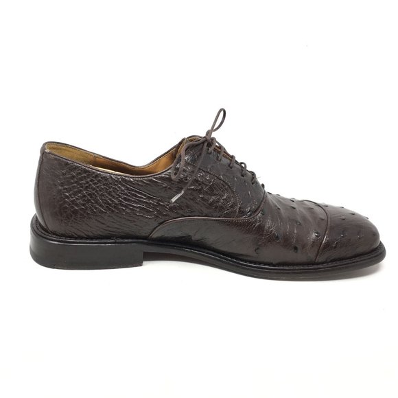 Mezlan Oxfords Shoes Size 10.5 Brown Full Ostrich